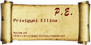 Privigyei Ellina névjegykártya